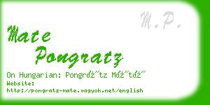 mate pongratz business card